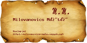Milovanovics Máté névjegykártya