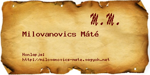 Milovanovics Máté névjegykártya