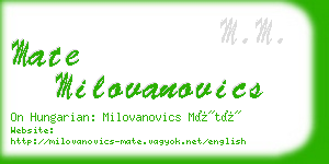 mate milovanovics business card